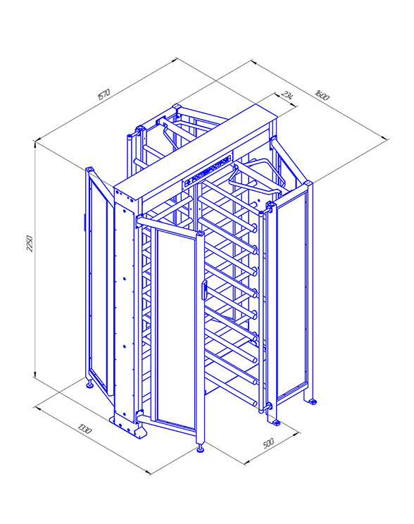 Ростов-Дон ПР1С/4М2 НЕРЖ Полноростовой роторный турникет