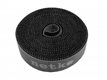 Netko Лента-липучка многоразовая 20мм*3м, с насечками для отрыва (каждые 2 см), черная Optima