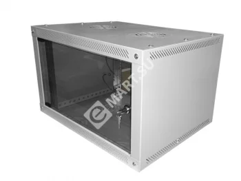 Netko Шкаф настенный 4U серия NOP3 (600х451х277), передняя дверь стекло, разборный, серый 