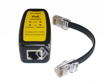 Netko Кабельный тестер RJ45, PoE 802.3af + 802.3at, 4 LED индикатора, черный