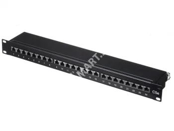 Netko Патч-панель FTP, 19", 24 порта RJ45, cat.5е, 1U, Dual Type, черная, Expert