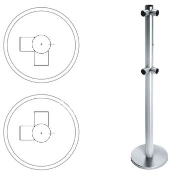 OXGARD ВЗР 2442.09.22 Стойка ограждения передвижная L-образная с отверстием под фиксатор слева 